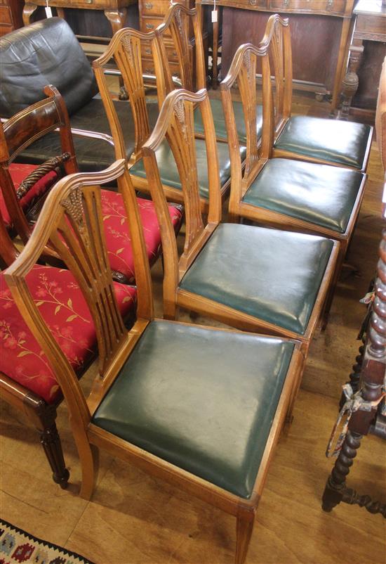6 mahogany Hepplewhite style dining chairs(-)